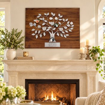 Personalized Silver Family Tree 25th Anniversary Plaque